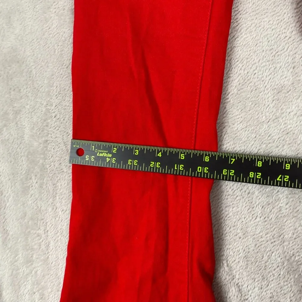 Edikted Woman's Pants XS Red Lace-Up Flared Bell Bottom Cotton Blend Retro Y2K S